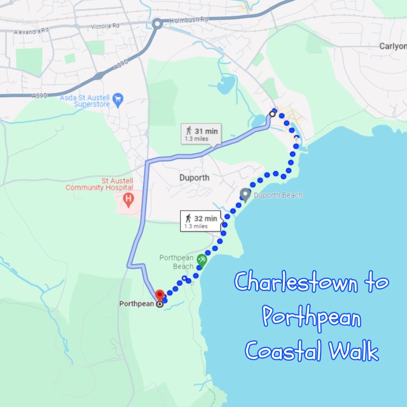 Charlestown to Porthpean Coastal Walk Route